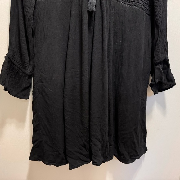 Torrid At The Knee Gauze Blouson Black Skater Dress Size 1x - Picture 8 of 14